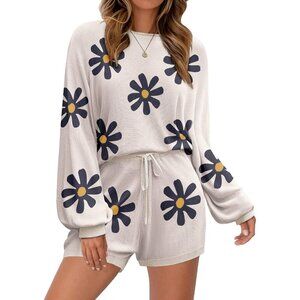 Ekouaer Knit Pajamas Set Women’s Lounge Wear Sleepwear Comfortable Relaxation
